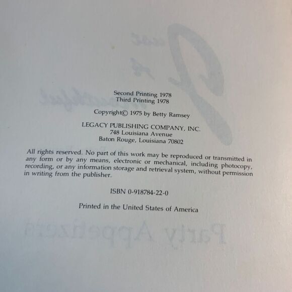 vintage cookbook Betty Ramsey Just A Mouthful party appetizers Louisiana 1975 - Picture 8 of 10